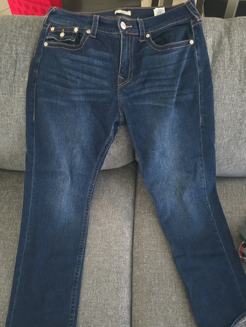 True Religion Men's Relaxed Dark Blue Jeans